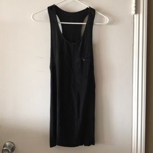 Soft black washed silk racerback tank